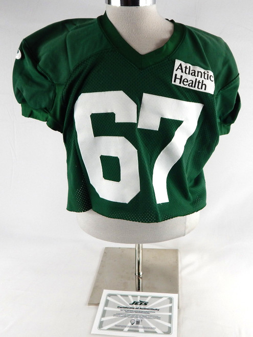 2025 New York Jets Esa Pole #67 Game Used Green Practice Jersey 2XL 551