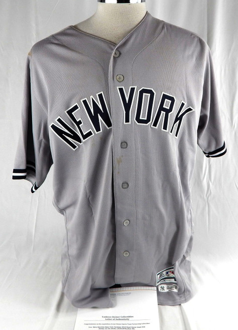 2018 New York Yankees Gary Sanchez #24 Game Used Grey Jersey 48 647