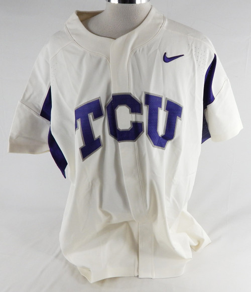 2017 Texas Christian TCU Frogs Blank Game Issued White Jersey Baseball 3XL 676