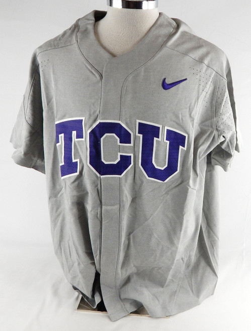 2017 Texas Christian TCU Frogs Blank Game Issued Grey Jersey Baseball XXL 680
