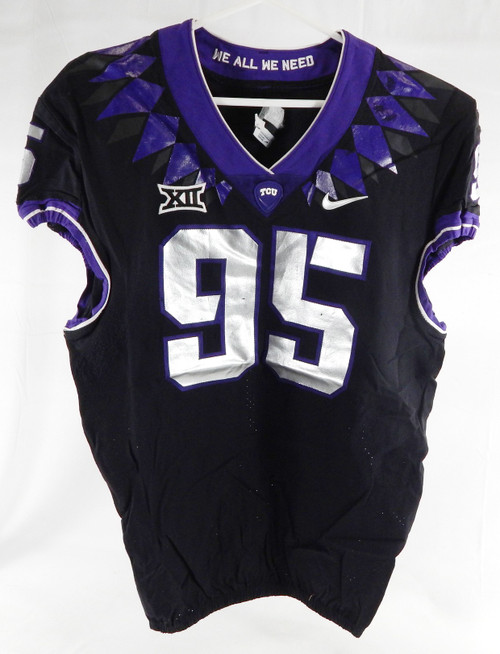 2019-24 Texas Christian TCU Frogs #95 Game Used Black Jersey Football NP R 46 9