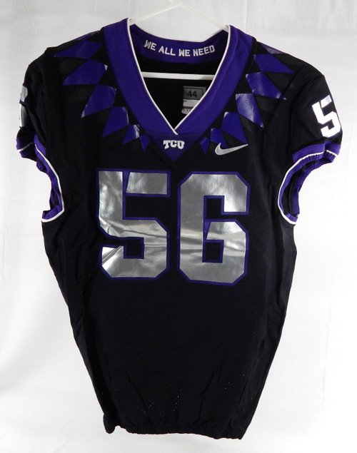 2019-24 Texas Christian TCU Frogs #56 Game Used Black Jersey Football NP R 44 86