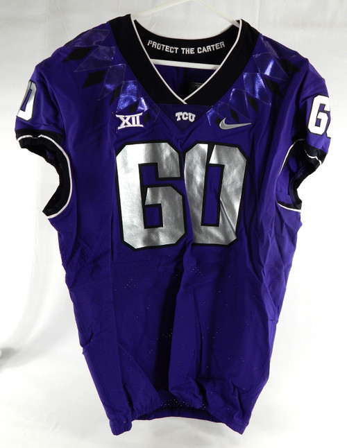 2020 Texas Christian TCU Frogs #60 Game Used Purple Jersey Football NP R 48 808