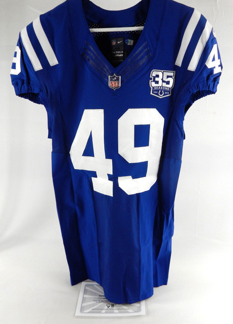 2018 Indianapolis Colts Matthew Adams #49 Game Issued P Used Blue Jersey 35 P 7