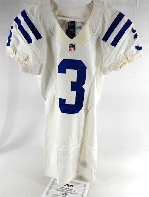 2012 Indianapolis Colts Richardson #3 Game Issued Pos Used White Jersey 38 560