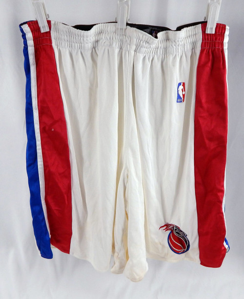 2001-04 Detroit Pistons Game Issued White Basketball Shorts Size 48 701
