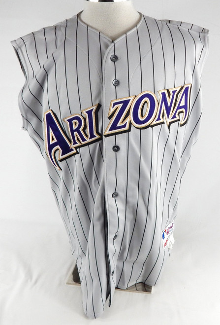 2002 Arizona Diamondbacks Damian Miller #26 Game Used Grey Vest Jersey 48 216