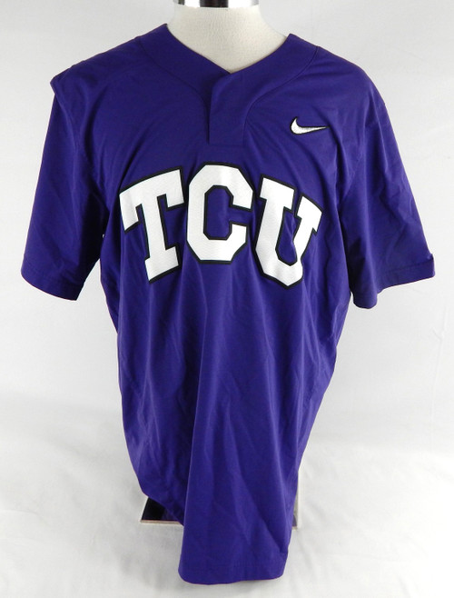 2021 Texas Christian TCU Horned Frogs #52 Game Used Purple Jersey Baseball XL 5