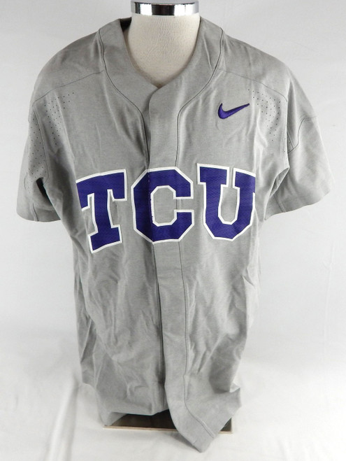 2017 Texas Christian TCU Horned Frogs Blank Game Issued Grey Jersey Baseball XL4