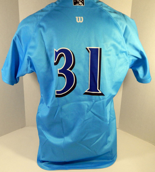 2016 Clearwater Threshers #31 Game Issued Blue Jersey Prostate Cancer Night 46 4