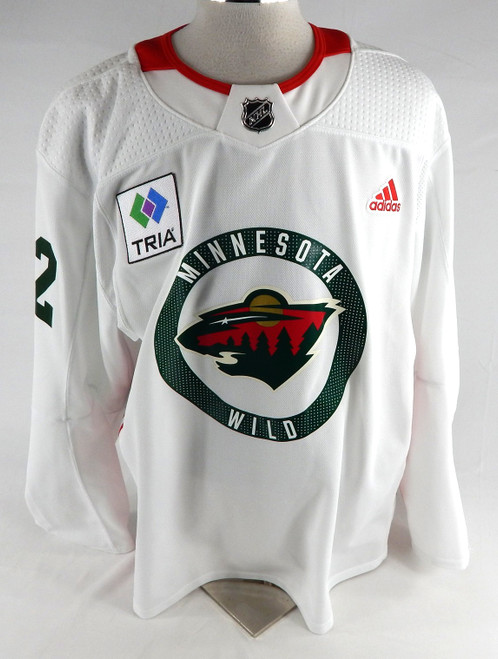2022 Minnesota Wild Ryan Healey #42 Game Used White Practice Jersey DC 56 176
