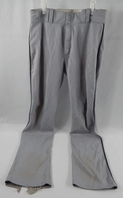 2016 Miami Marlins Jeff Mathis #6 Game Used Grey Pants 34-38-35 396