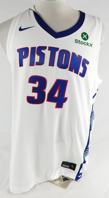 2024-25 Detroit Pistons Bobi Klintman #34 Game Issued Pos Used White Jersey SL 2