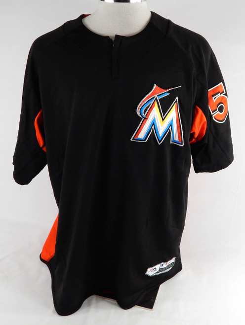 Miami Marlins Moises Sierra #52 Game Used Black Jersey Batting Practice XL 467