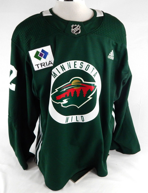 2024 Minnesota Wild Aron Kiviharju #62 Game Issued Used Green Practice Jersey DC