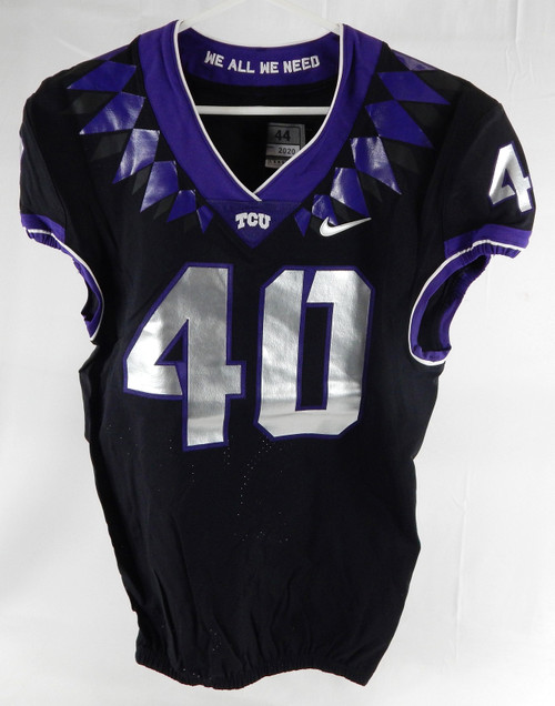 2020 Texas Christian TCU Frogs #40 Game Used Black Jersey Football NP R 44 657