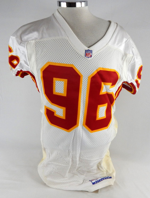 1997 Kansas City Chiefs Buckner #96 Game Issued White Jersey 46 998