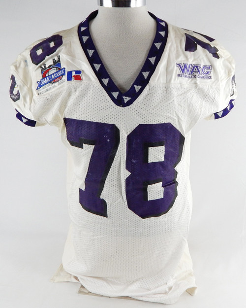 2000 Texas Christian TCU Frogs #78 Game Used White Jersey Alabama Bowl P 50 668