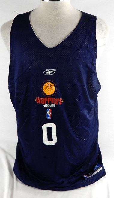 2002-06 Golden State Warriors #0 Game Used Navy Practice Jersey XL 221