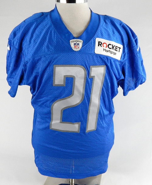 2019 Detroit Lions Tracy Walker #21 Game Issued Blue Practice Jersey 44 202