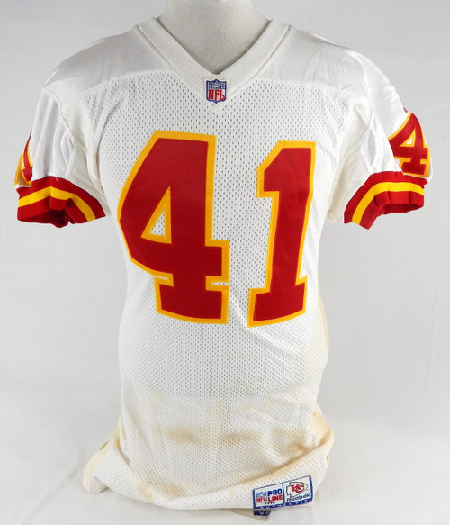1998 Kansas City Chiefs #41 Game Issued White Jersey 40 003
