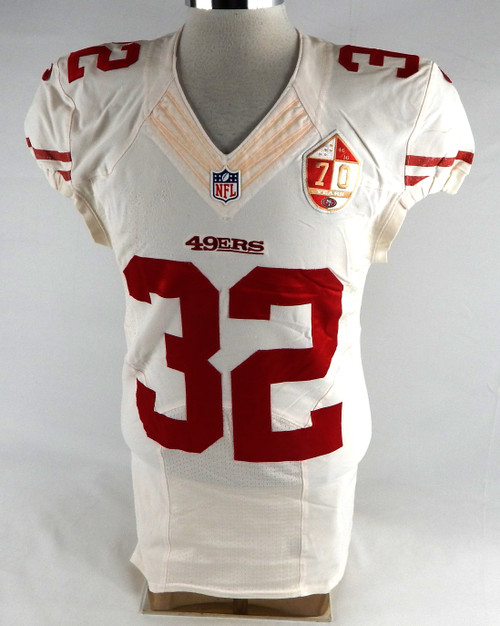 2014 San Francisco 49ers DuJuan Harris #32 Game Used White Jersey 70th P 40 851