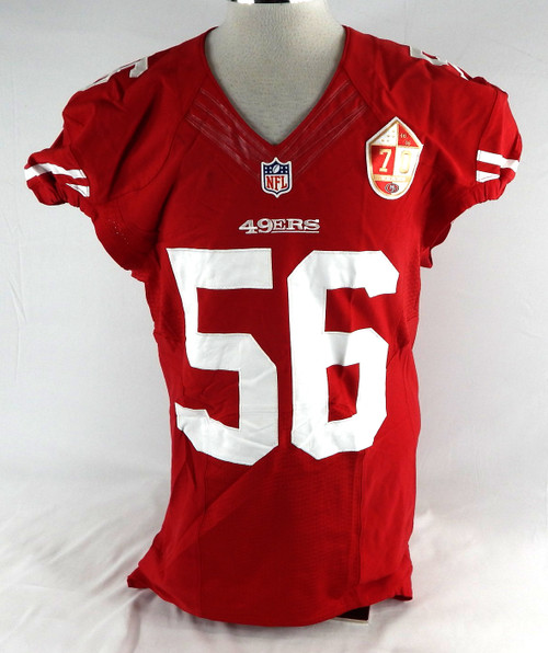2013 San Francisco 49ers Alex Balducci #56 Game Used Red Jersey 70th P 46 860