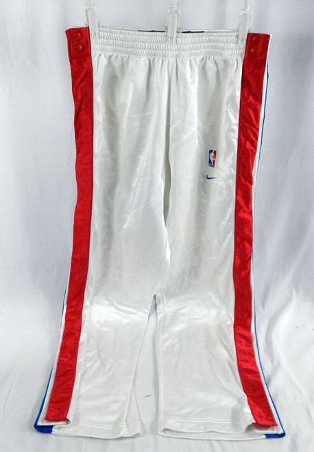 Detroit Pistons #35 Game Used White Basketball Warm Up Pants Size 2XL 77
