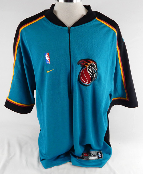 1996-01 Detroit Pistons Game Issued Teal Shooting Shirt 2XL 280