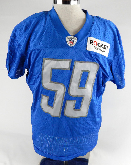 2021 Detroit Lions Tavante Beckett #59 Game Issued Blue Practice Jersey 46 191