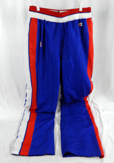 1991-92 Detroit Pistons Game Used Blue Basketball Warm Up Pants Size 38 87