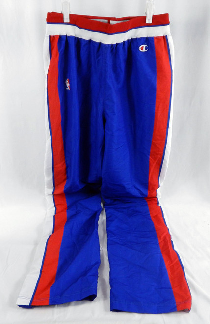 1991-92 Detroit Pistons Game Used Blue Basketball Warm Up Pants Size 38 88