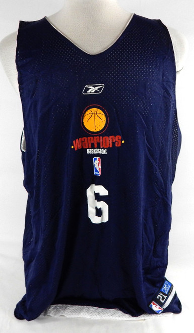2002-06 Golden State Warriors #6 Game Used Navy Practice Jersey 2XL 209