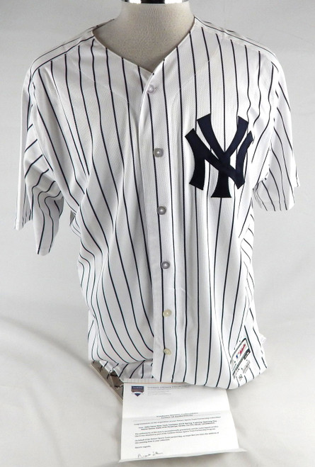 2017 New York Yankees Jake Cave #70 Game Used White Jersey ST Opening Day 46 152