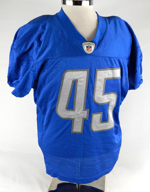 2021 Detroit Lions Jason Cabinda #45 Game Used Blue Practice Jersey 46 305