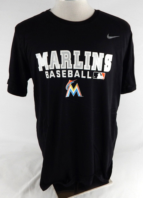 2017 Miami Marlins #58 Game Used Black Training Shirt XL 432
