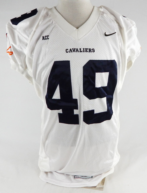 2003 Virginia Cavaliers Alex Hall #49 Game Used White Jersey Football L 033