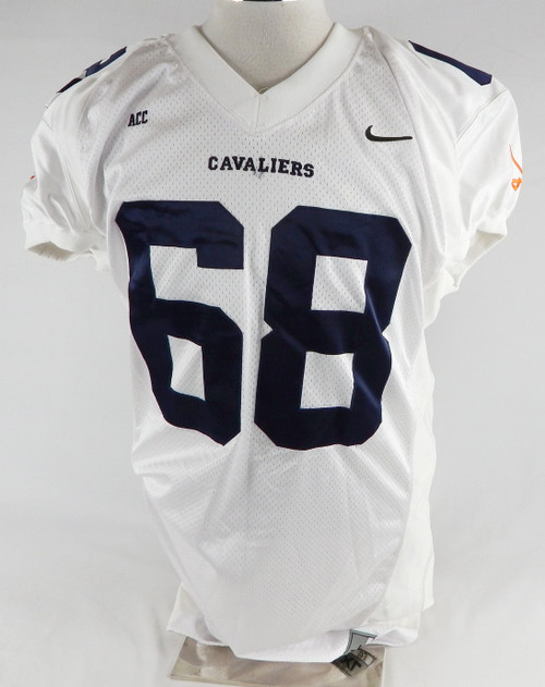2003 Virginia Cavaliers David Fairbrothers #68 Game Used White Jersey Football 8
