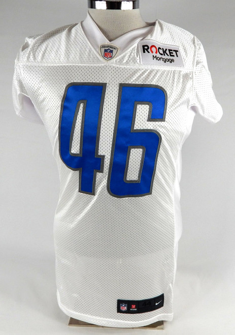 2018 Detroit Lions Nick Bawden #46 Game Issued White Practice Jersey 44 311
