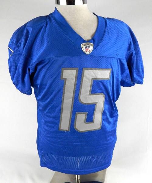 2021 Detroit Lions Brady Breeze #15 Game Used Blue Practice Jersey  313
