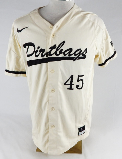 2018 Long Beach State Dirtbags #45 Game Used Cream Jersey Baseball L 849