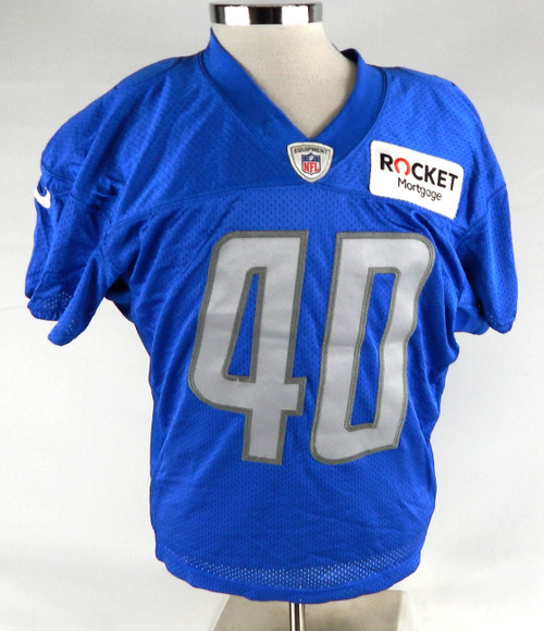 2019 Detroit Lions Jarrad Davis #40 Game Used Blue Practice Jersey 46 286