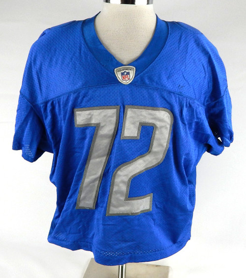 2017 Detroit Lions Brian Mihalik #72 Game Used Blue Practice Jersey 52 288