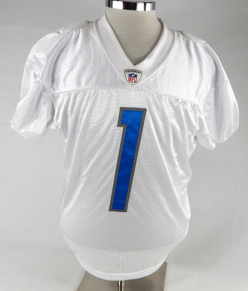 2019 Detroit Lions Kyle Sloter #1 Game Used White Practice Jersey 44 379
