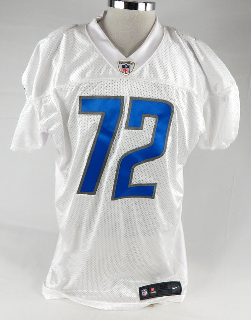2018 Detroit Lions Jarron Jones #72 Game Used White Practice Jersey 52 377