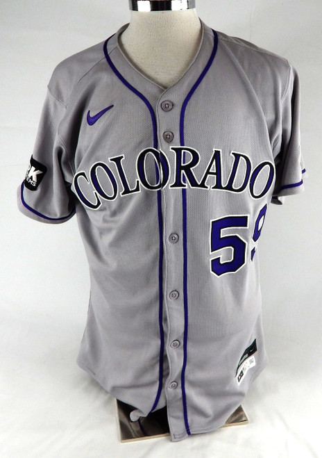 2025 Colorado Rockies Roansy Contreras #59 Game Issued Pos Used Grey Jersey 42 3
