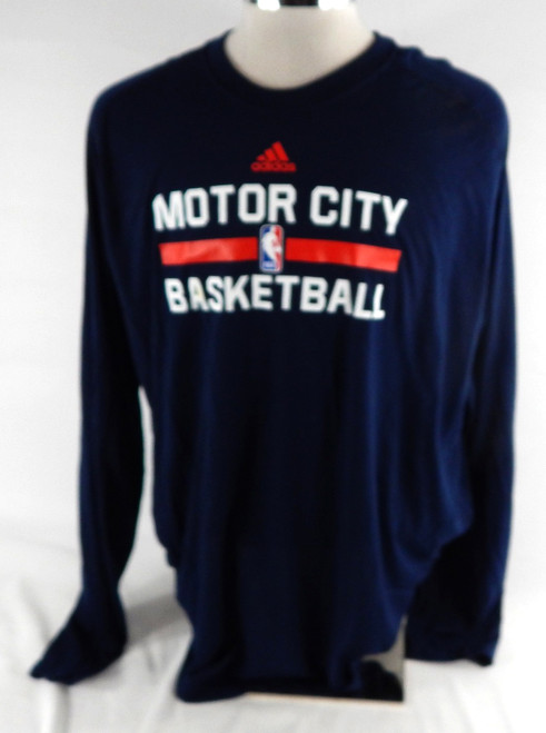 2016-17 Detroit Pistons Team Issued Navy Training Shirt Motor City 2XL 227
