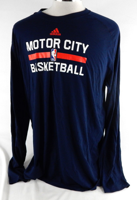 2016-17 Detroit Pistons Team Issued Navy Training Shirt Motor City 2XL 228