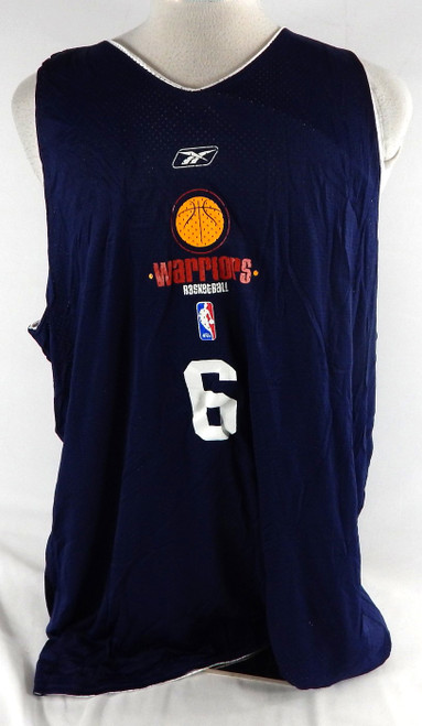 2002-06 Golden State Warriors #6 Game Used Navy Practice Jersey 2XL 207