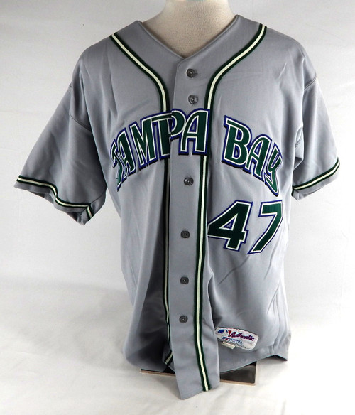 2004 Tampa Bay Devil Rays Franklin Nunez #47 Game Used Grey Jersey 517